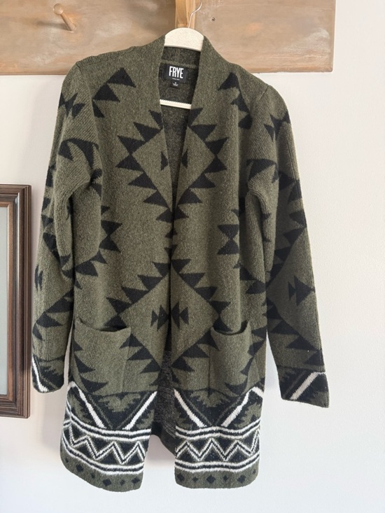 Frye Sweaters - Frye Olive Green Knit Cardigan with Black Label